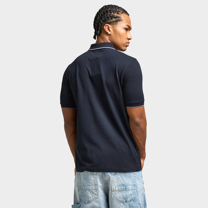 Fred Perry Zip-Neck Shirt Navy / Stockpile Blue