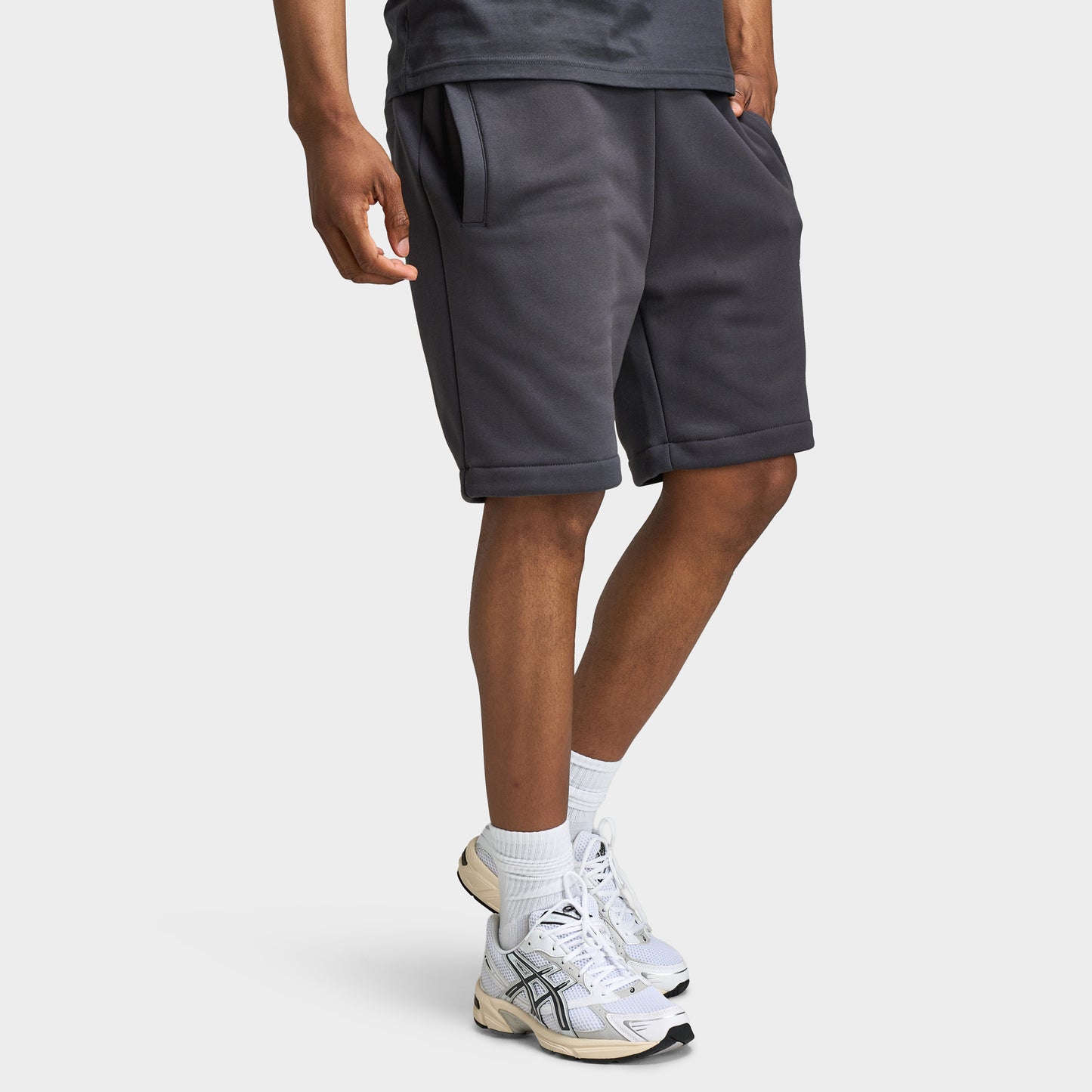 Fred Perry Stacked FLP Sweat Short / Anchor Grey