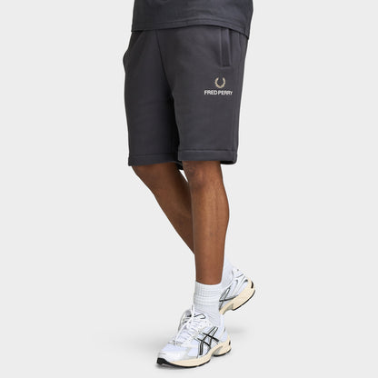 Fred Perry Stacked FLP Sweat Short / Anchor Grey