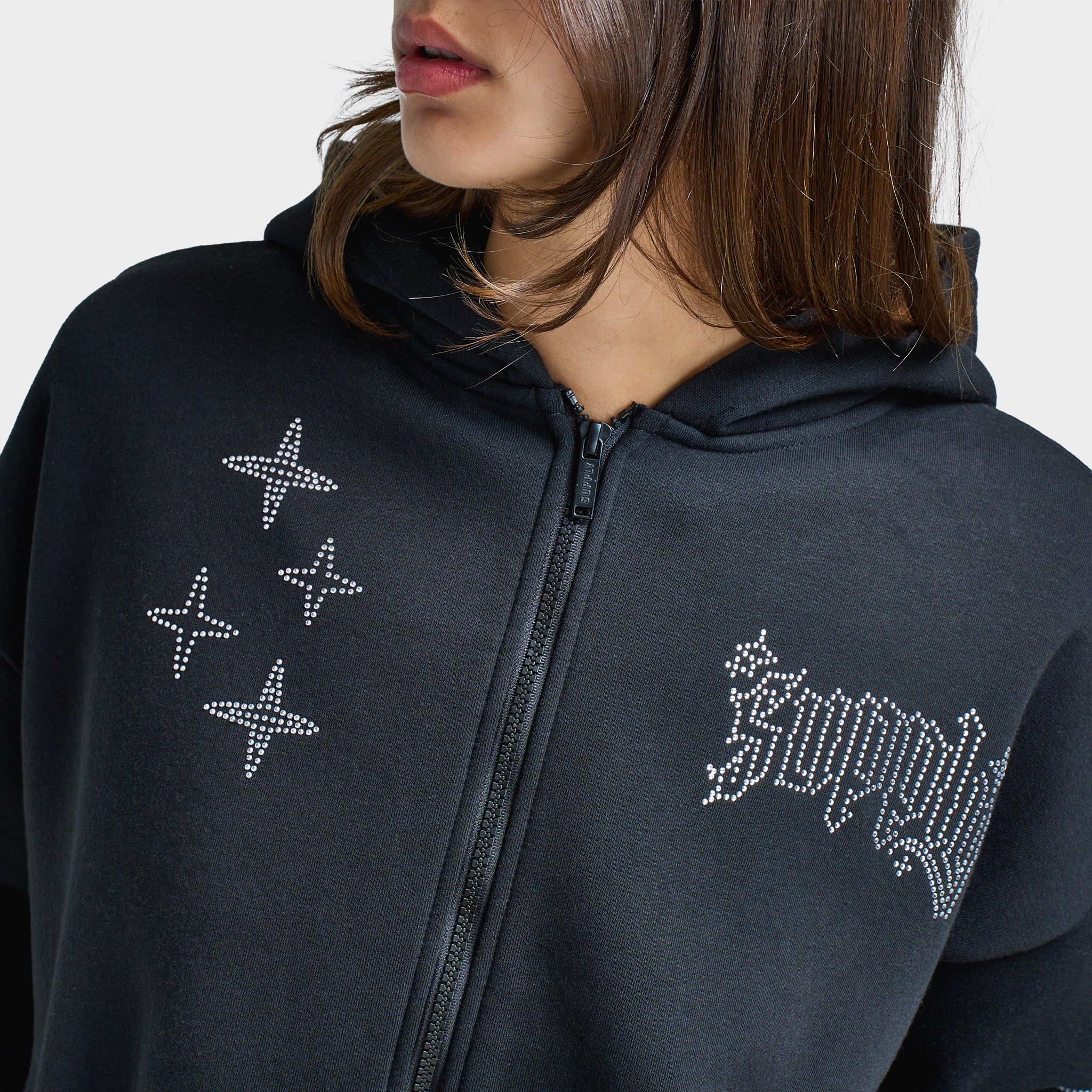 Supply & Demand Women's Kella Cropped Fullzip Hoodie / Black – JD