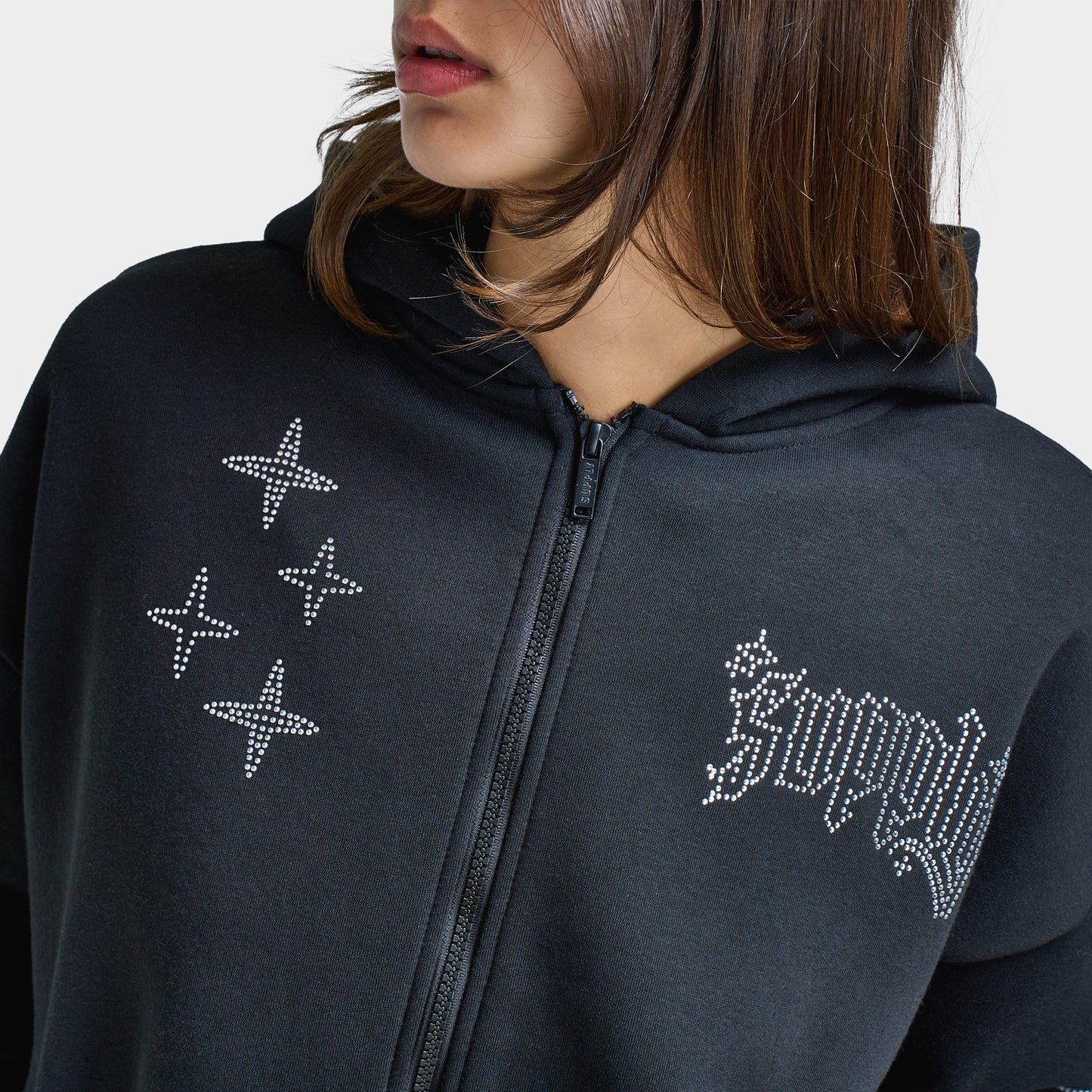 Supply & Demand Women's Kella Cropped Fullzip Hoodie / Black