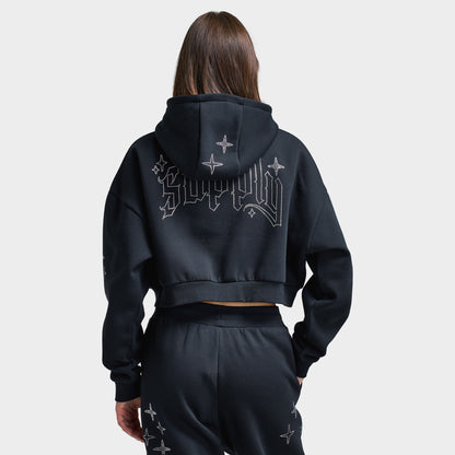 Supply & Demand Women's Kella Cropped Fullzip Hoodie / Black