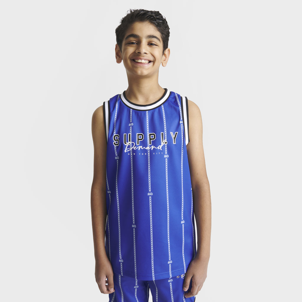 Supply & Demand Junior Boys' Chain Pin Basketball Jersey / Blue