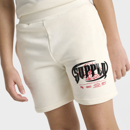 Supply & Demand Junior Garçons Short Chrome Tofu / Rouge Chinois