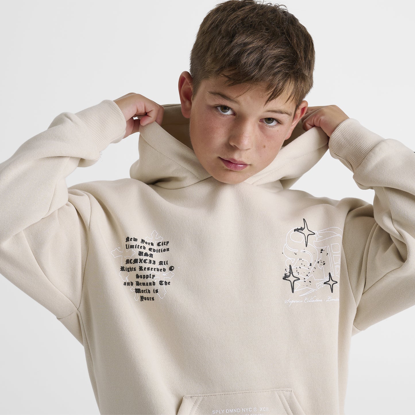 Supply & Demand Juniors' Vito Pullover Hoodie / Ancient Scroll