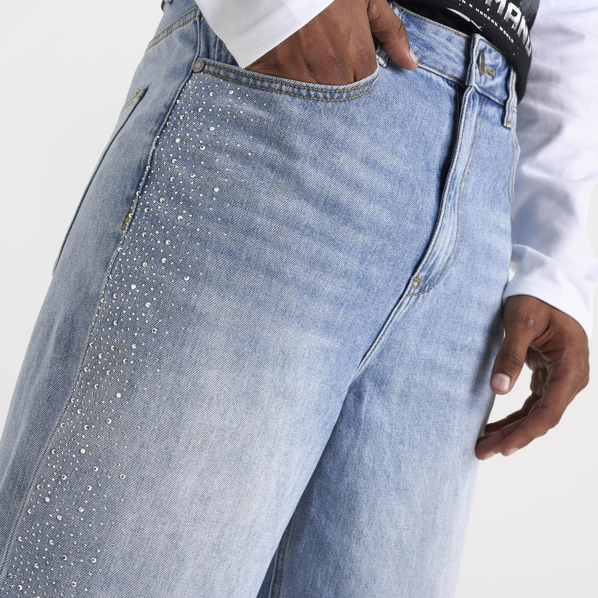 Diamond Ruffled Jeans Supply & Demand Diamond Jeans / Washed Denim Blue – JD Sports