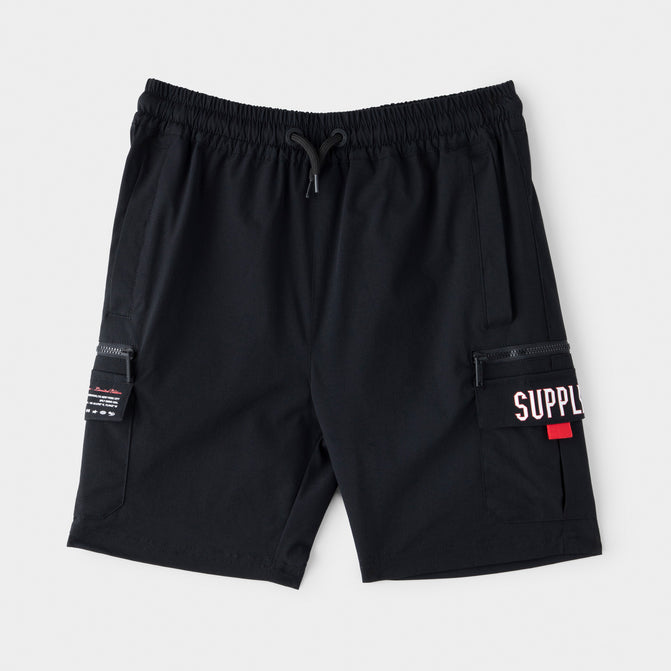 Supply Demand Junior Boys Split Woven Shorts Black
