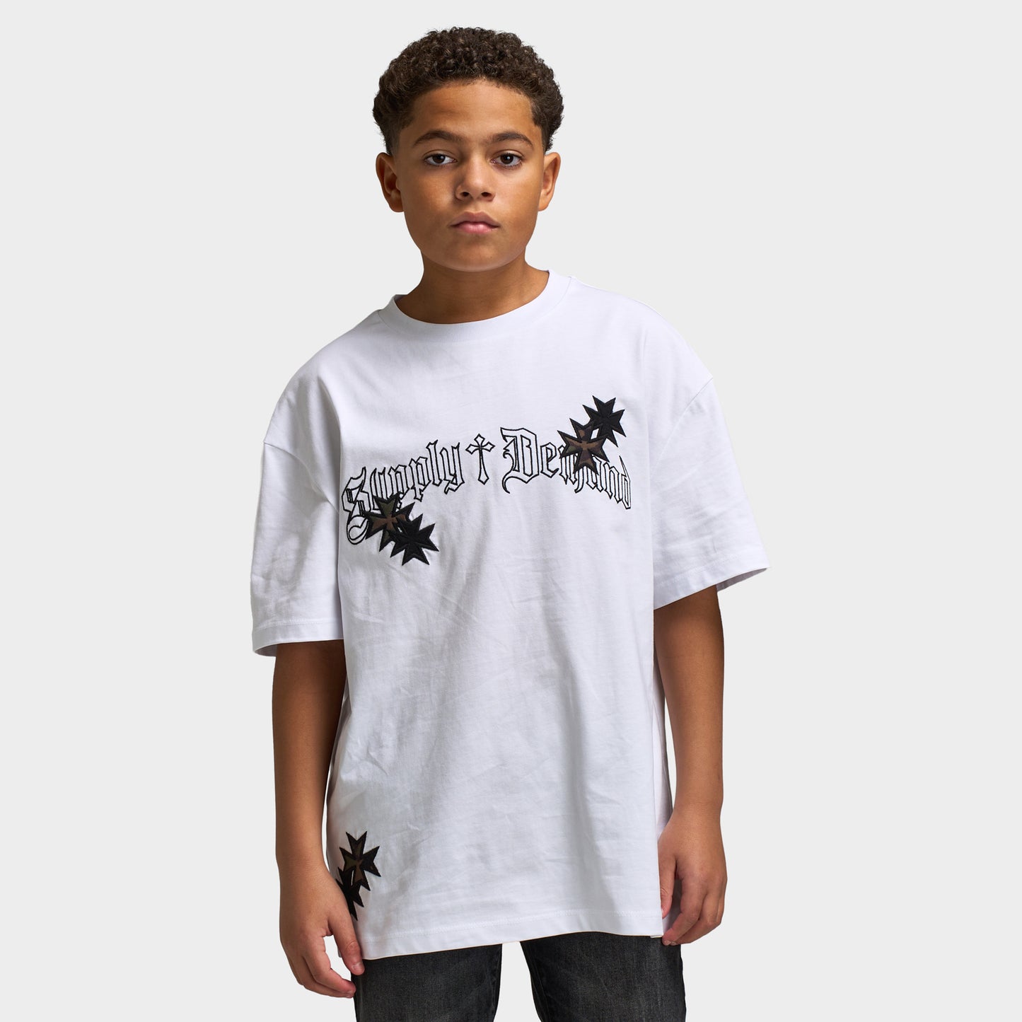 Supply & Demand Juniors' Slate T-Shirt / Optic White