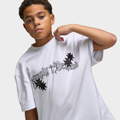 Supply & Demand Juniors' Slate T-Shirt / Optic White
