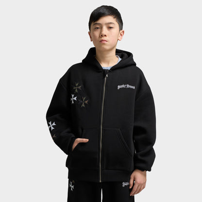 Supply & Demand Juniors' Slate Full-Zip Hoodie / Black