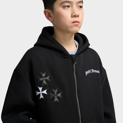 Supply & Demand Juniors' Slate Full-Zip Hoodie / Black