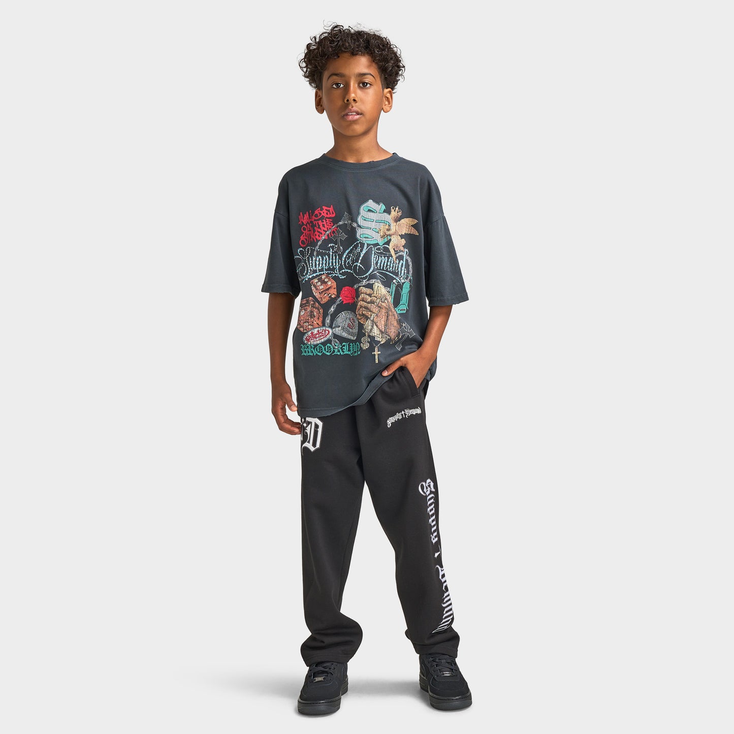 Supply & Demand Junior Boys' Motley T-Shirt / Washed Black