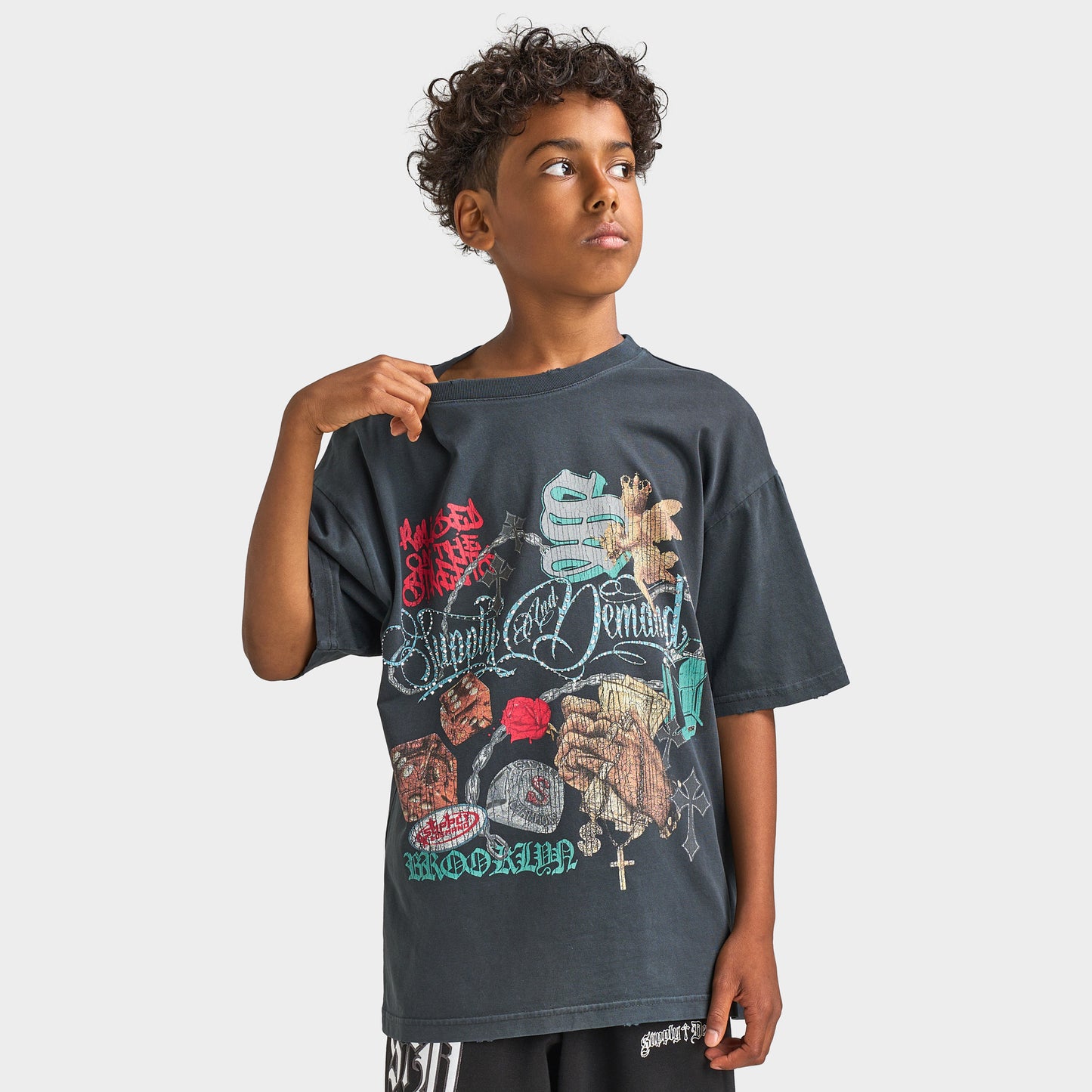 Supply & Demand Junior Boys' Motley T-Shirt / Washed Black