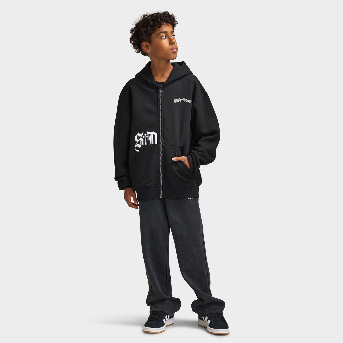 Supply & Demand Junior Chandail à Capuchon Entièrement Zippé / Noir