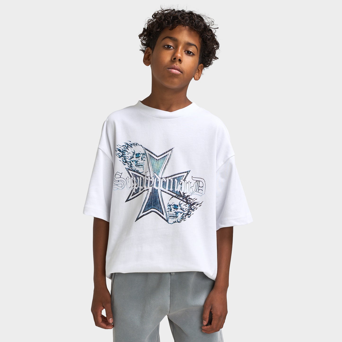 Supply & Demand T-shirt court Juniors Flame Cross / Blanc