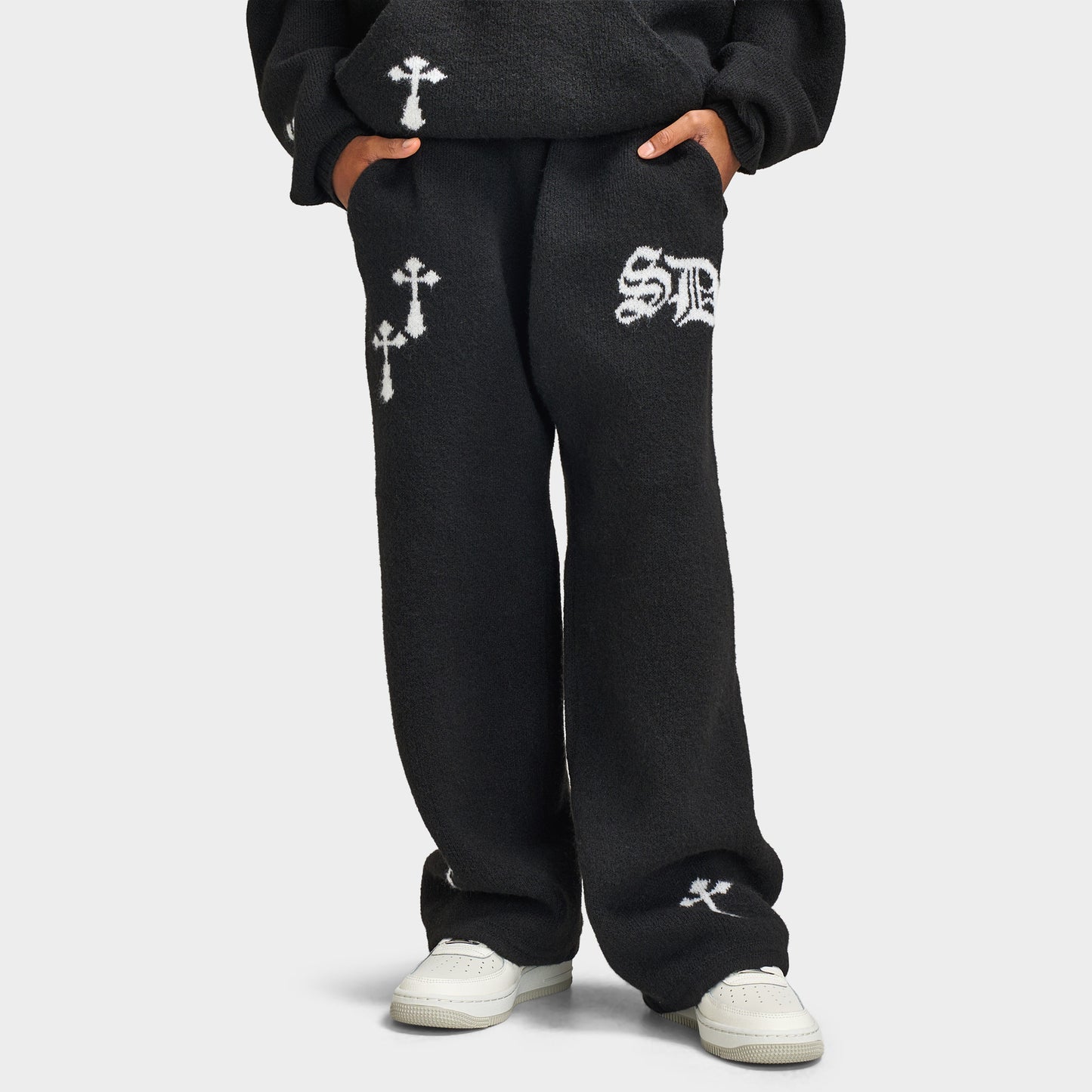 Supply & Demand Juniors' Rustic Knit Pants / Black