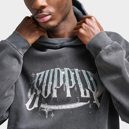 Supply & Demand Chrome Star Pullover Hoodie / Washed Black