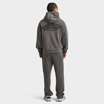 Supply & Demand Fracture Full Zip Hoodie / Washed Black