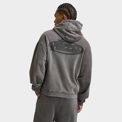 Supply & Demand Fracture Full Zip Hoodie / Washed Black