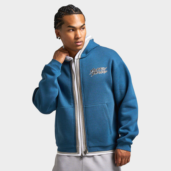 【XL】Patches Hooded Zip Up Shirt Denim Supreme Patches Hooded Zip Up Shirt Denim Men's - SS25 - US