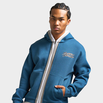Supply & Demand Tripple Zip-Up Hoodie / Dark Denim