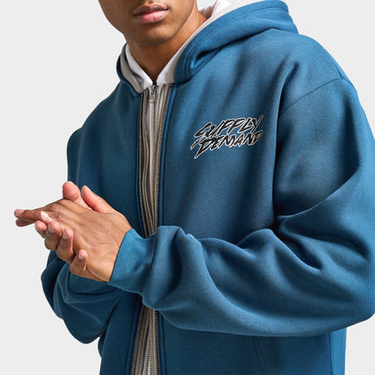 Supply & Demand Tripple Zip-Up Hoodie / Dark Denim