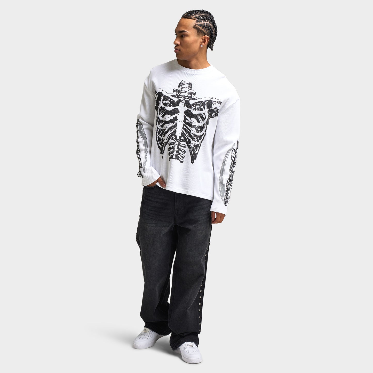 Supply & Demand Bonez Graphic Waffle T-Shirt / Optic White