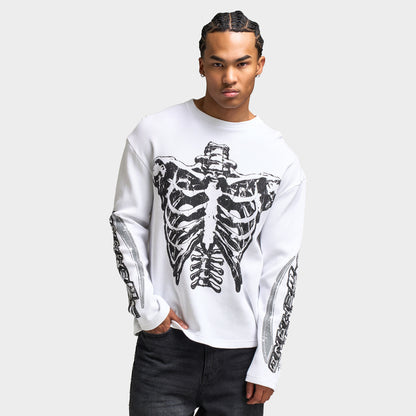 Supply & Demand Bonez Graphic Waffle T-Shirt / Optic White