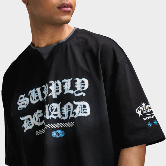 Supply Demand Sponsor T-Shirt / Washed Black
