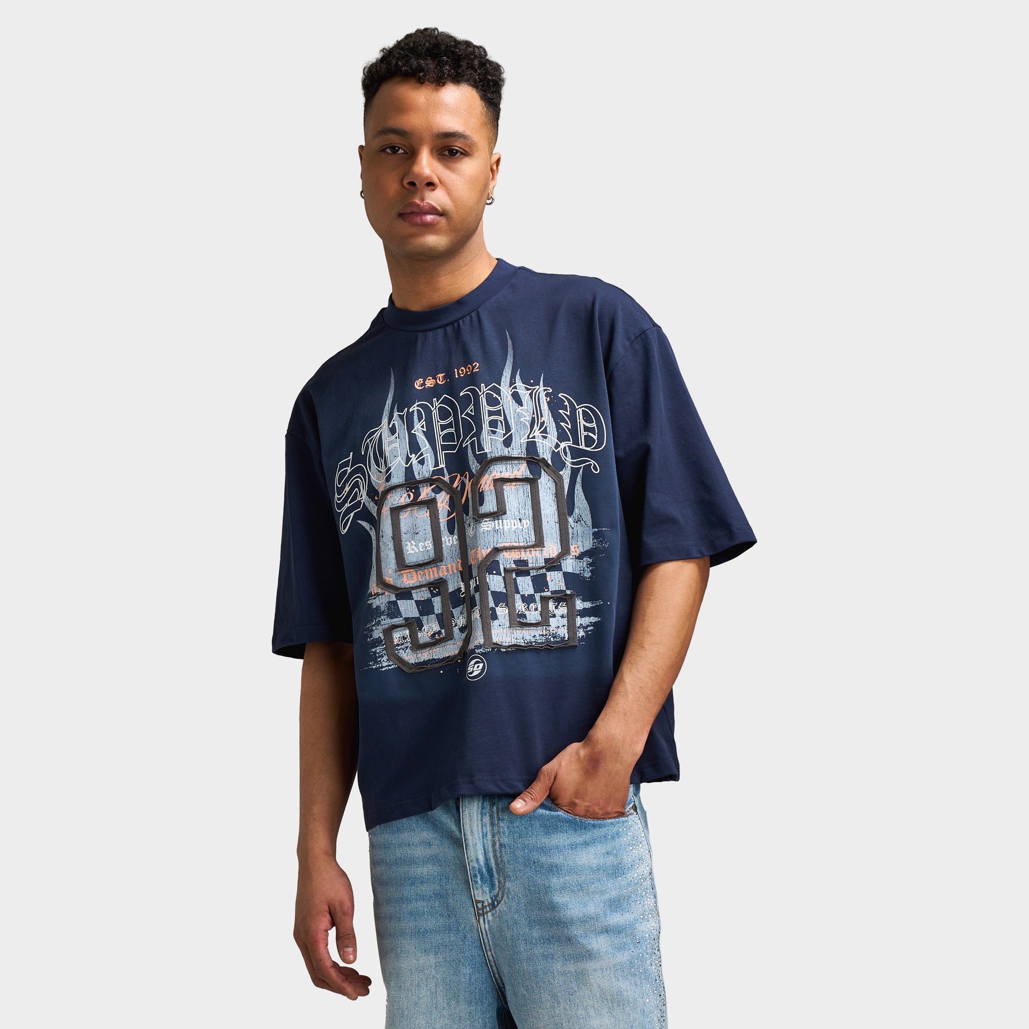 Supply & Demand Stitcher T-Shirt / Washed Navy Blazer – JD Sports
