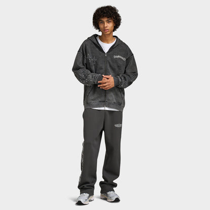 Supply & Demand Flame Fullzip Hoodie / Washed Black