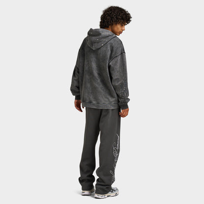 Supply & Demand Flame Fullzip Hoodie / Washed Black