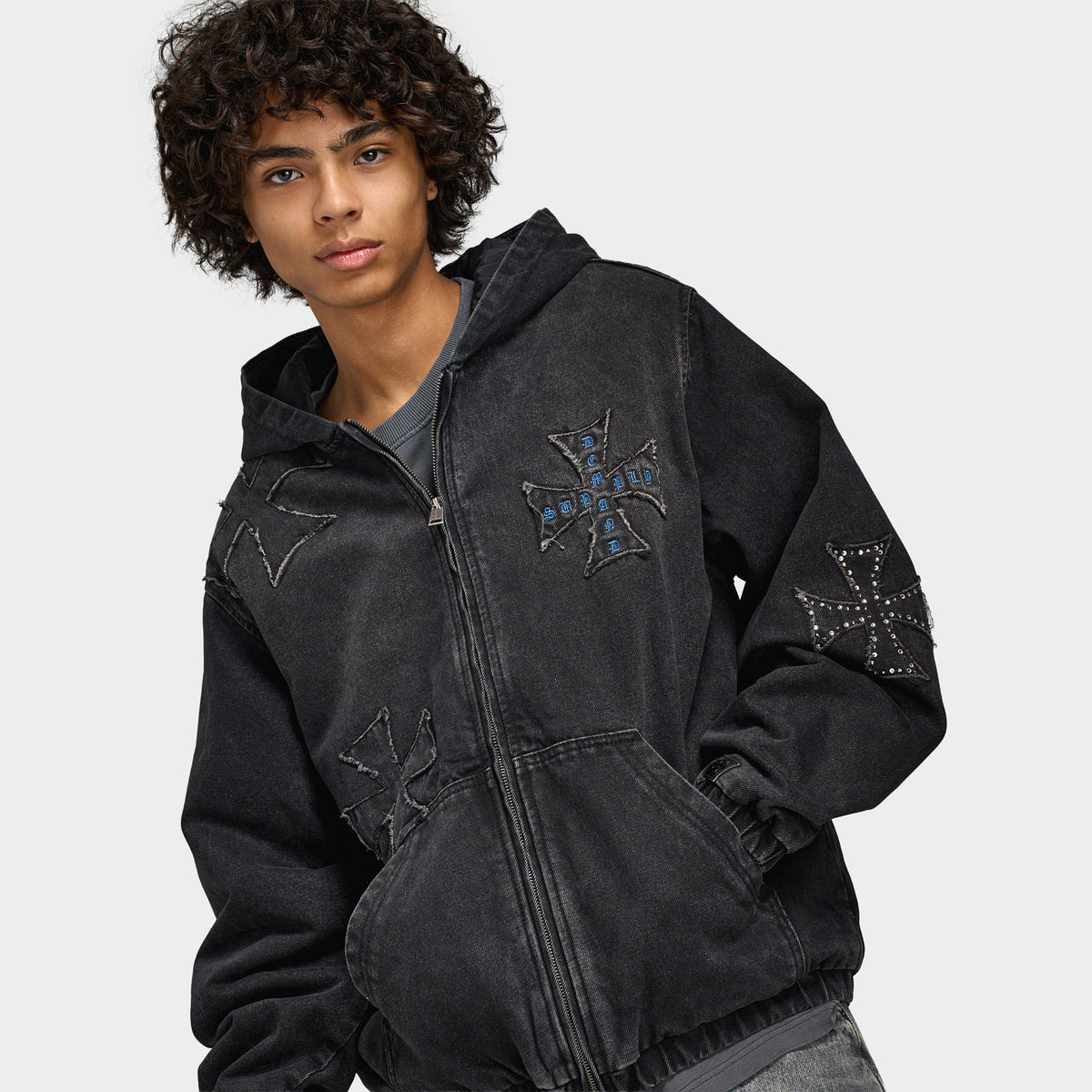 Supply & Demand Buckle Veste en Jean / Noir délavé