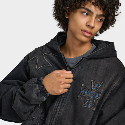 Supply & Demand Buckle Veste en Jean / Noir délavé