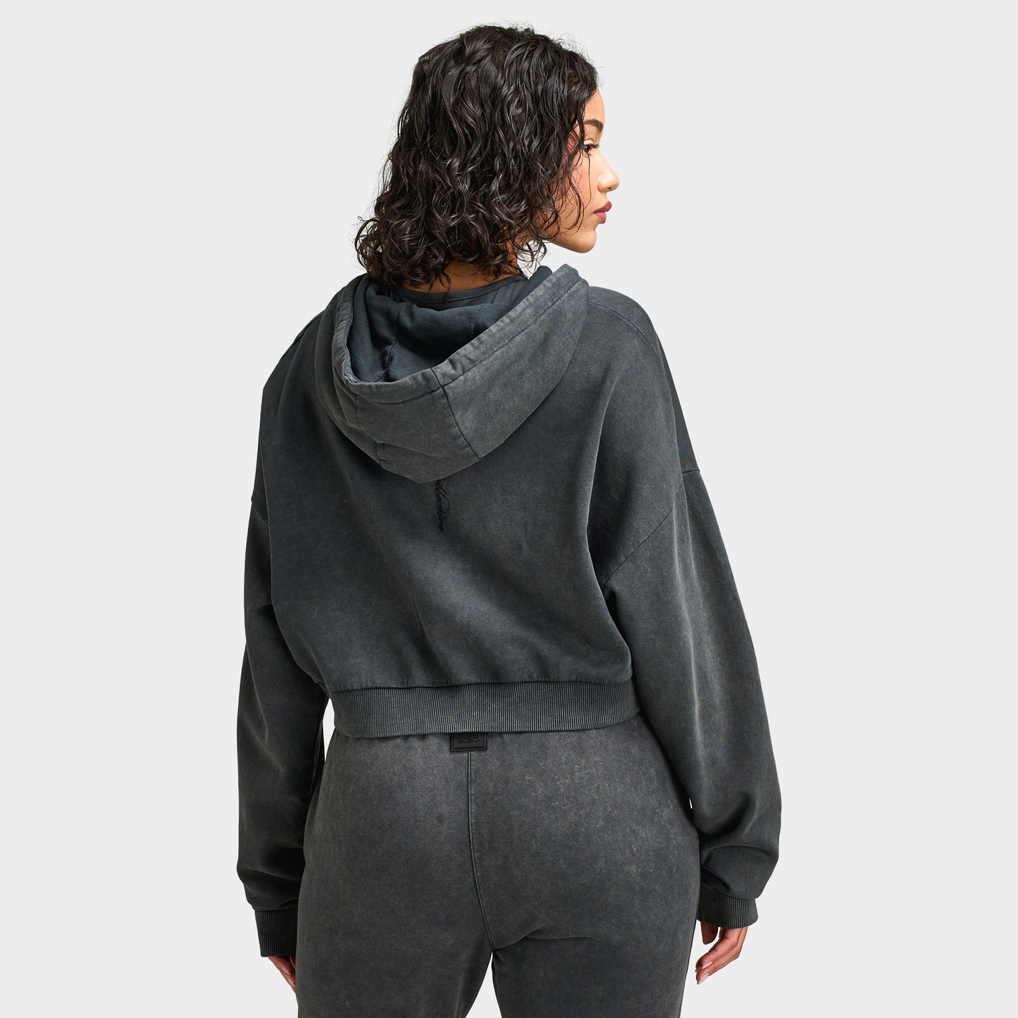 Supply & Demand Chandail à capuche entièrement zippé Monair Boxy pour femme / Gris délavé