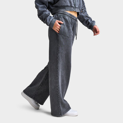 Supply & Demand Women's Distress Wide Leg Pants / Asphalt