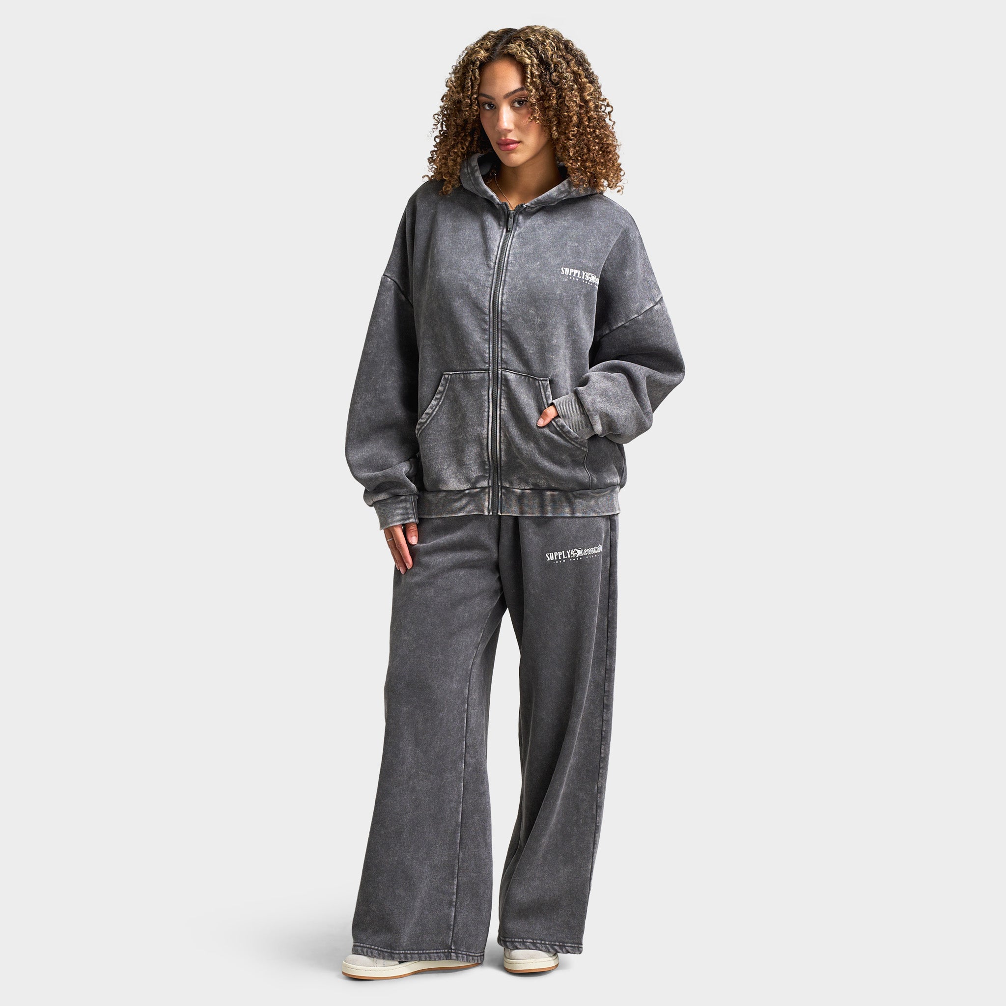 Supply & Demand Women's Scorp Full Zip Hoodie / Dark Grey Wash