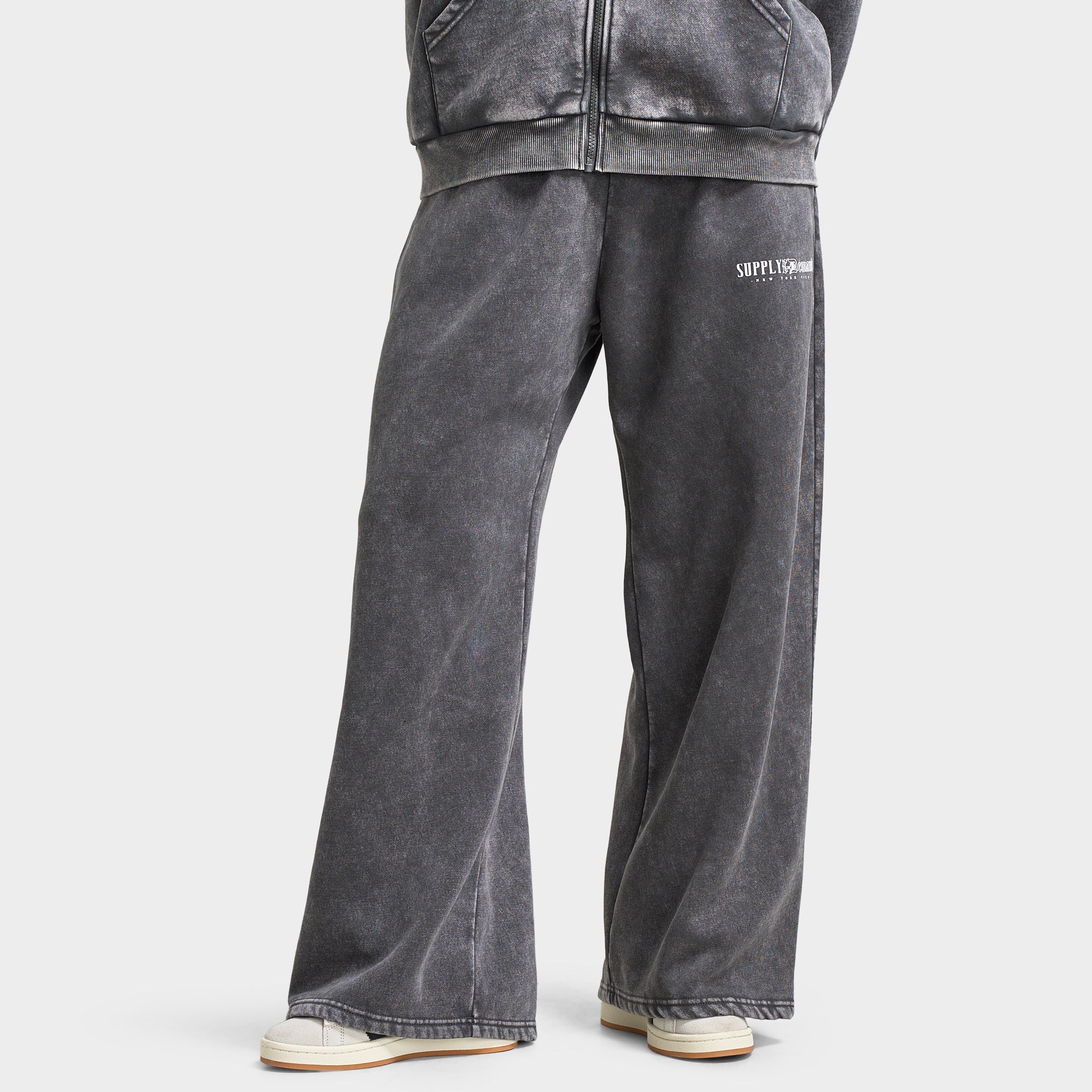 Supply & Demand Women's Scorp Wide Leg Joggers / Dark Grey Wash
