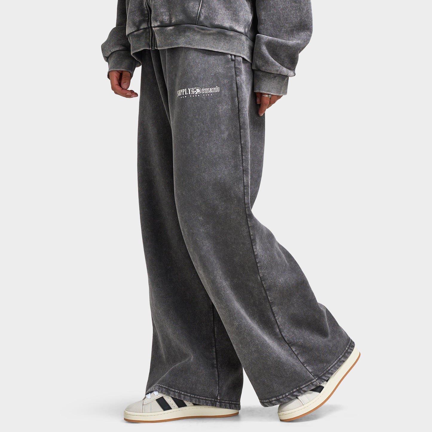 Supply & Demand Women's Scorp Wide Leg Joggers / Dark Grey Wash