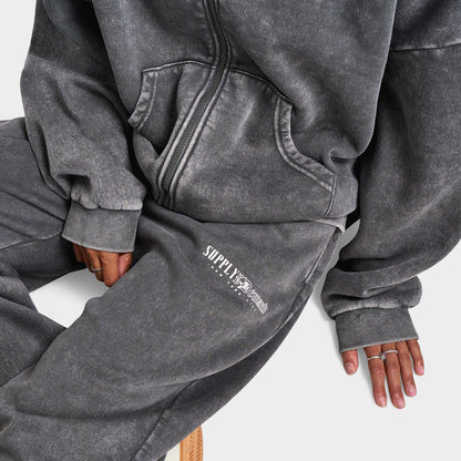 Supply & Demand Women's Scorp Wide Leg Joggers / Dark Grey Wash