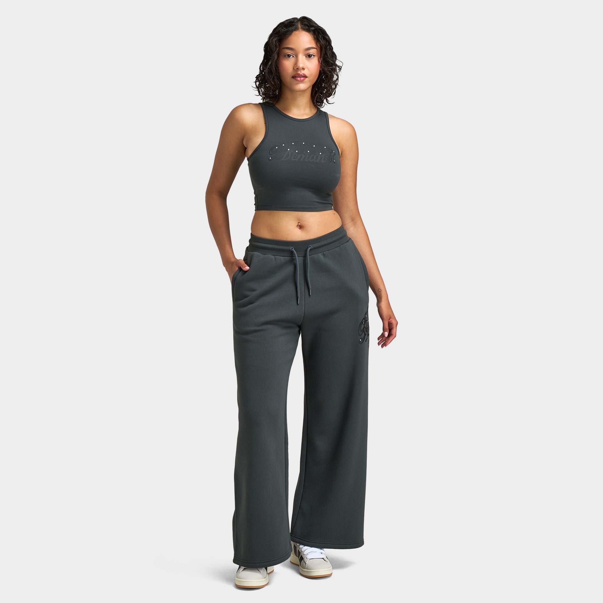 Supply & Demand Women's Spray Tank / Dark Grey With Diamantes – JD