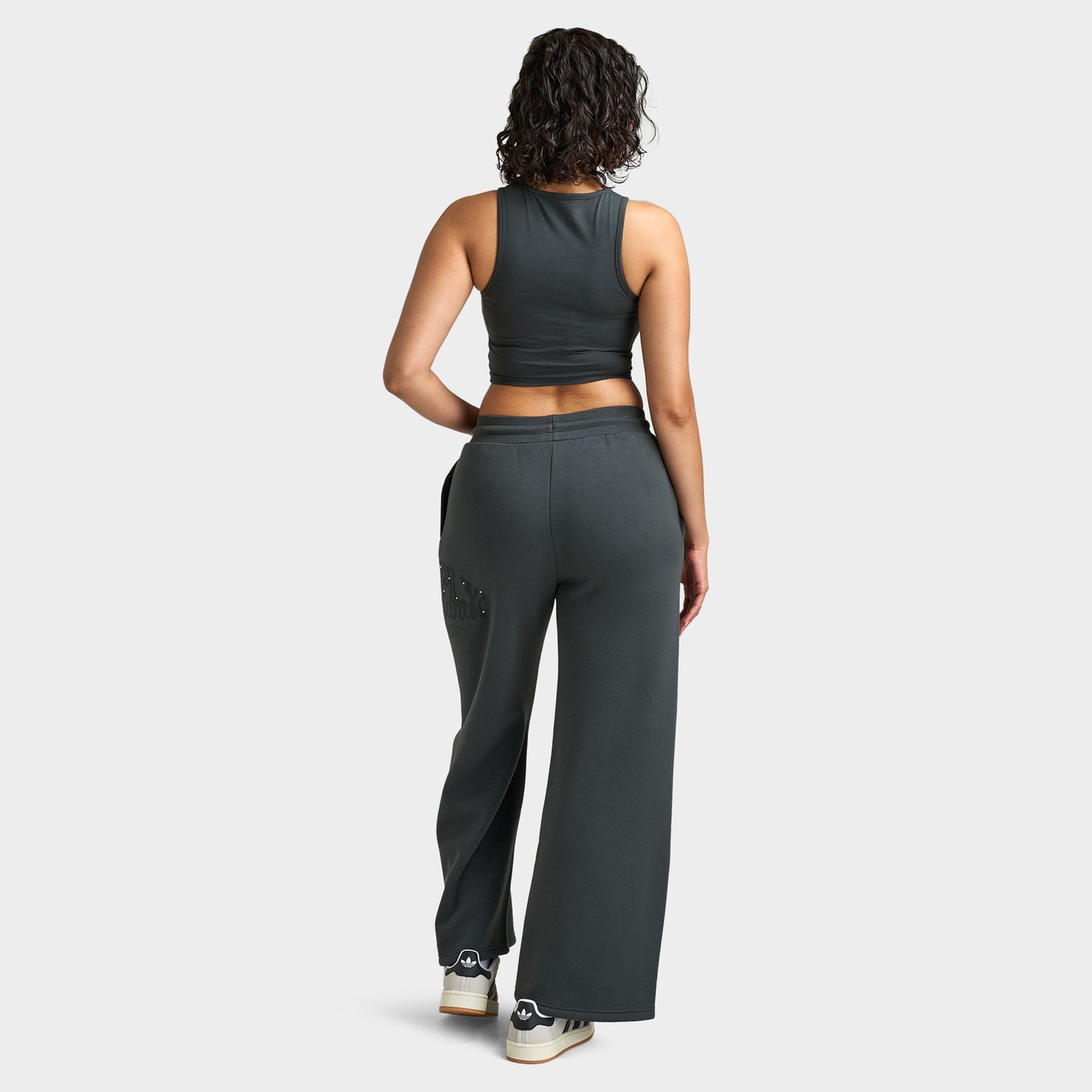 Supply & Demand Women's Spray Tank / Dark Grey With Diamantes