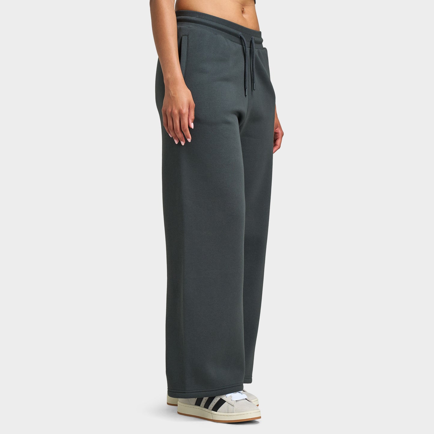 Supply & Demand Pantalon de jogging à jambes larges Spray pour femme / Gris foncé avec diamants
