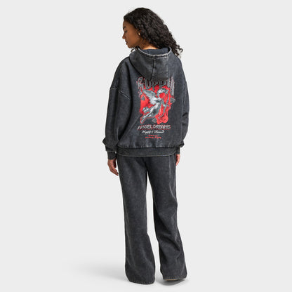 Supply & Demand Women's Angel Dream Fullzip Hoodie / Washed Black