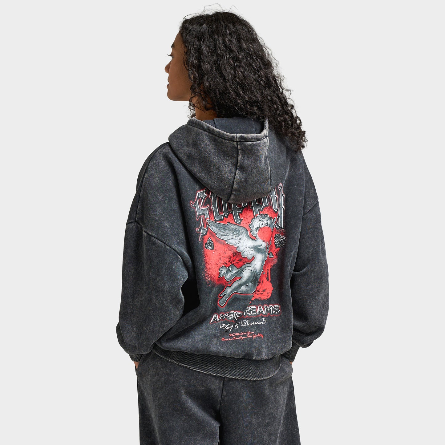 Supply & Demand Women's Angel Dream Fullzip Hoodie / Washed Black