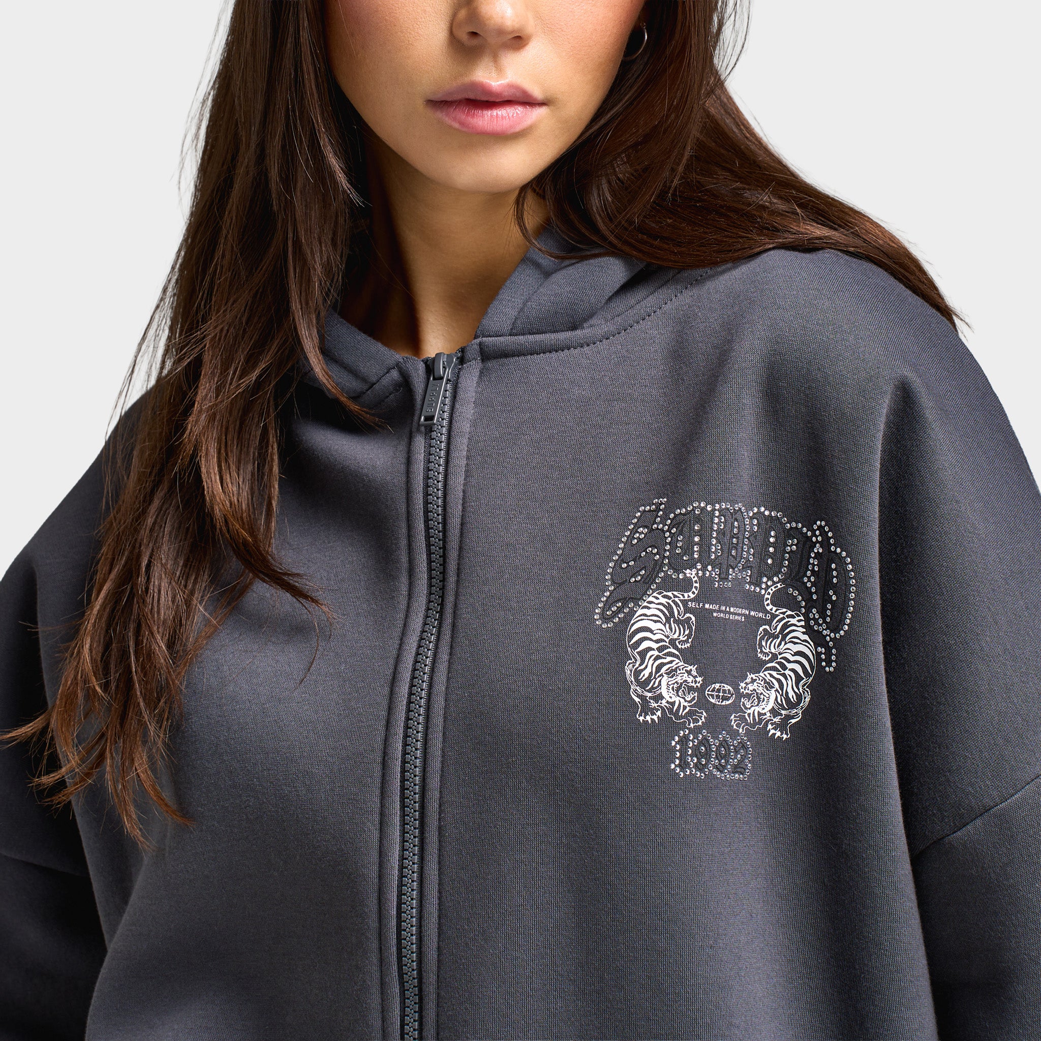 Supply & Demand Women's Heather Full-Zip Hoodie Black Sand