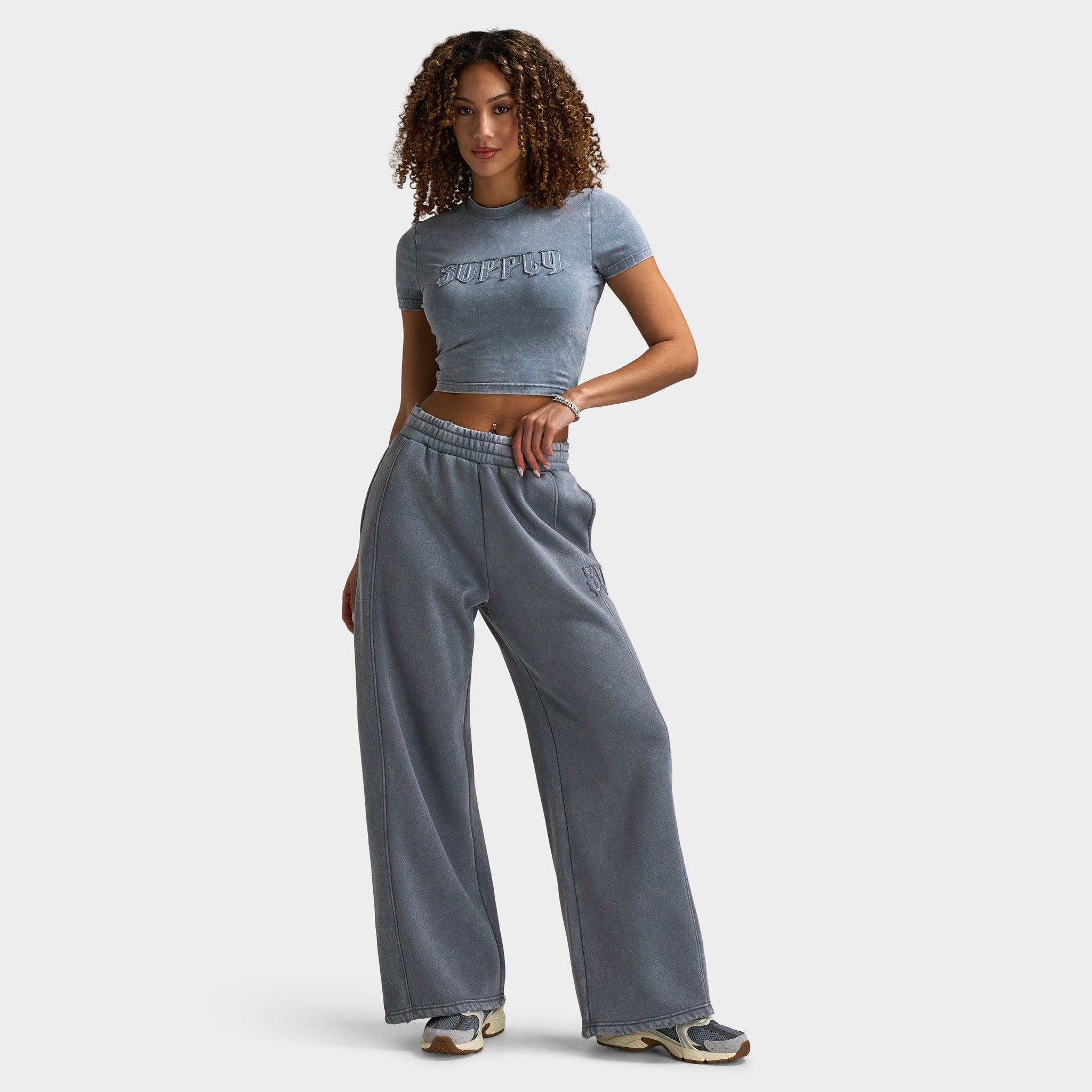 Supply & Demand Women's Raw Wide Leg Joggers / Grey Shingles – JD