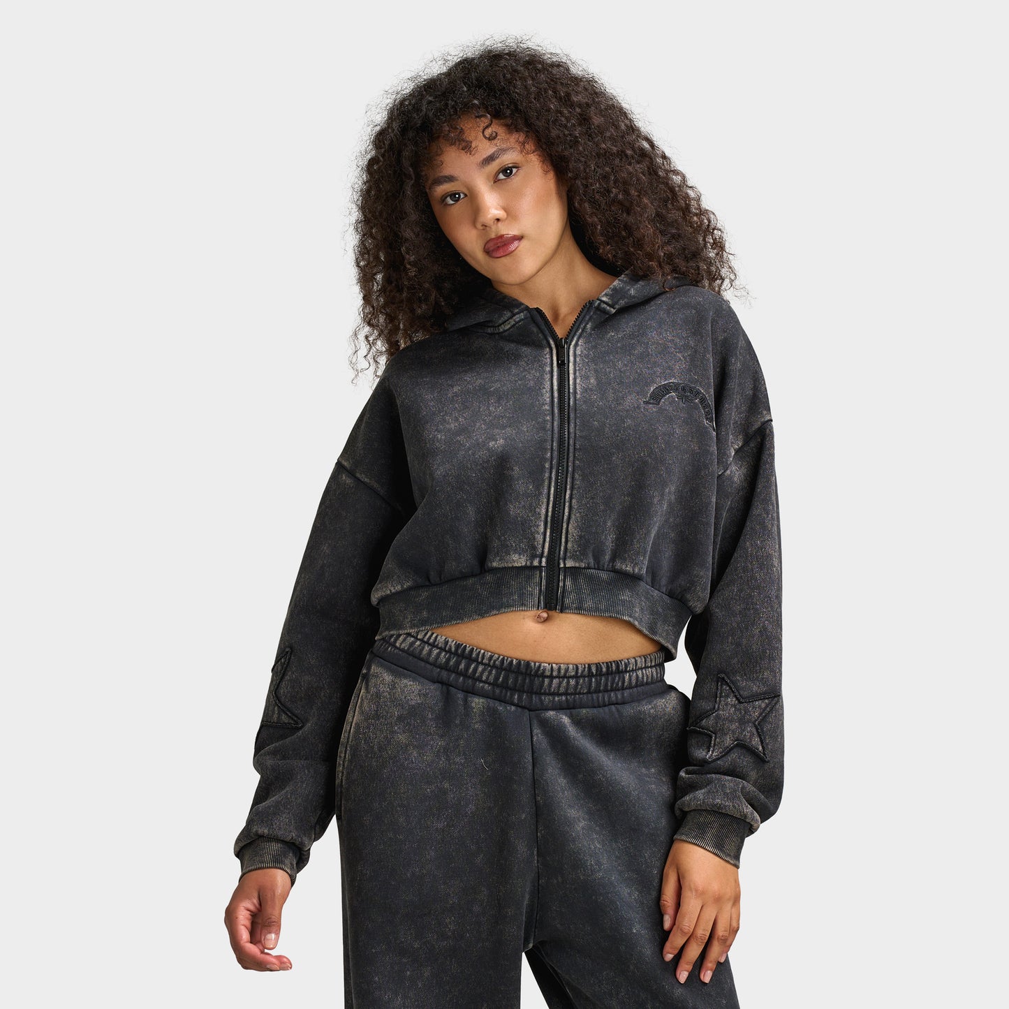 Supply & Demand Star Boxy Full-Zip Hoodie / Washed Charcoal