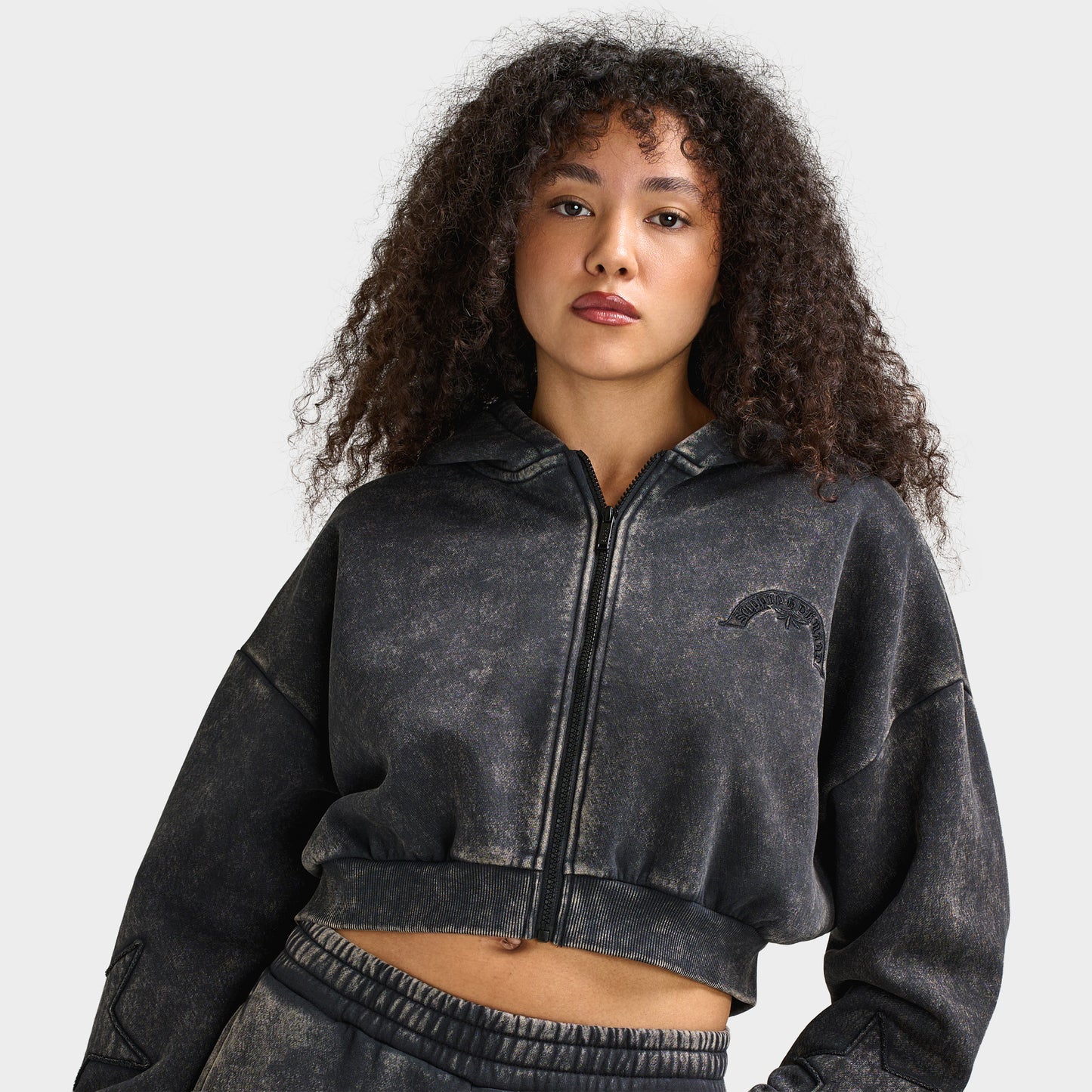 Supply & Demand Star Boxy Full-Zip Hoodie / Washed Charcoal
