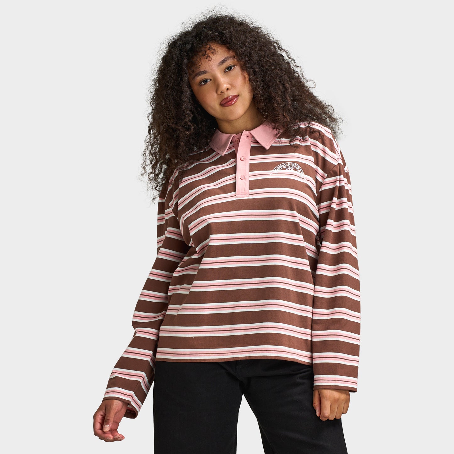 Supply & Demand GLOBE RUGBY T-Shirt / Bridal Rose